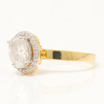 Load image into Gallery viewer, Oval Halo Solitaire Diamond Ring, 14k Solid Gold, Natural Diamond, Engagement Promise Ring, Bridal Jewelry, Minimalist Wedding Gift
