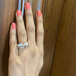 Load image into Gallery viewer, Mother of Pearl Diamond Ring, 14k Solid Gold, Natural Diamonds, Shell Shaped Ring, Swirl Diamond Ring, Statement Cocktail Ring, Gift For Her
