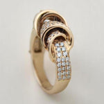 Load image into Gallery viewer, Mother of Pearl Diamond Ring, 14k Solid Gold, Natural Diamonds, Shell Shaped Ring, Swirl Diamond Ring, Statement Cocktail Ring, Gift For Her
