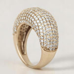 Load image into Gallery viewer, Pave Dome Diamond Ring, 14k Solid Gold, Natural Diamonds, Wide Band Statement Ring, Cocktail Jewelry, Bold Chunky Ring, Gift for Her
