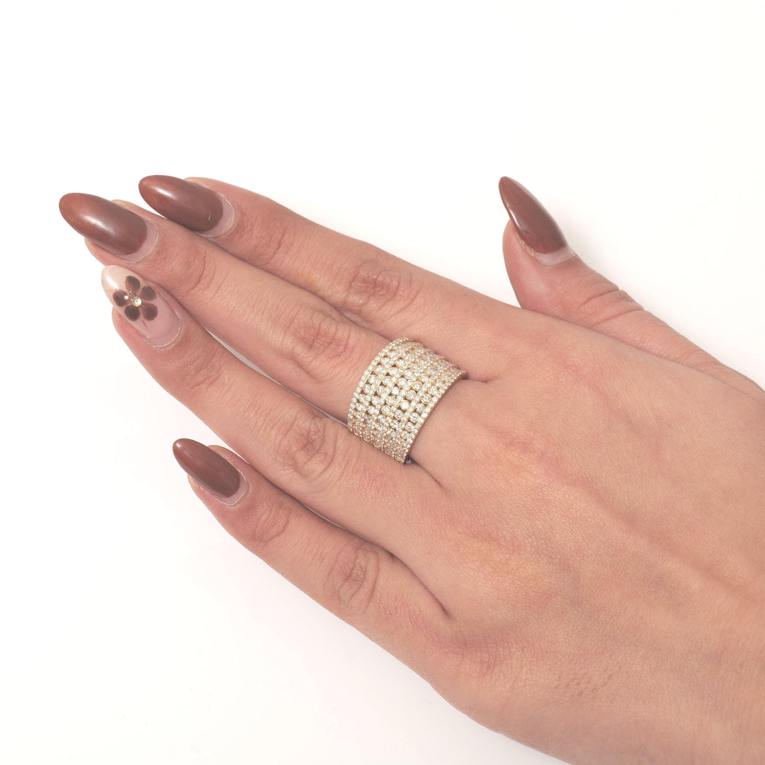 Diamond Eternity Ring, 14k Solid Gold, Natural Diamonds, Cocktail Broad Band, Channel Set Wide Ring, Bridal Statement Ring, Gift For Her