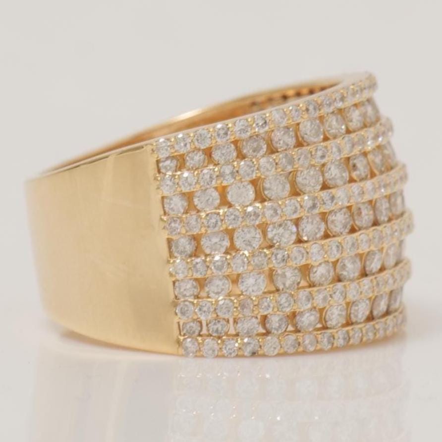 Diamond Eternity Ring, 14k Solid Gold, Natural Diamonds, Cocktail Broad Band, Channel Set Wide Ring, Bridal Statement Ring, Gift For Her