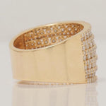 Load image into Gallery viewer, Diamond Eternity Ring, 14k Solid Gold, Natural Diamonds, Cocktail Broad Band, Channel Set Wide Ring, Bridal Statement Ring, Gift For Her
