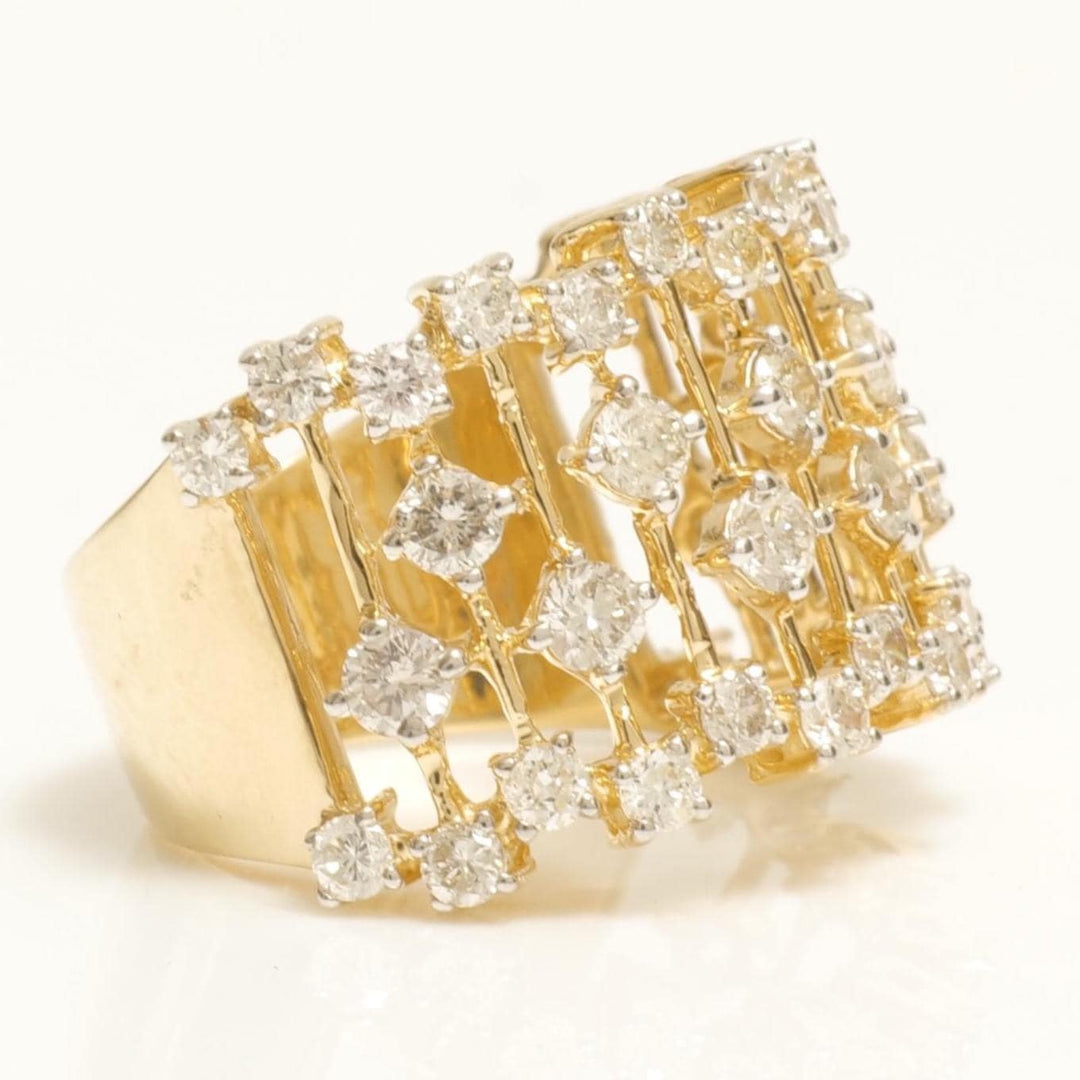 Starburst Diamond Ring, 14k Solid Gold, Natural Diamonds, Cage Broad Band, Celestial Wide Band, Cocktail Statement Ring, Gift for Her