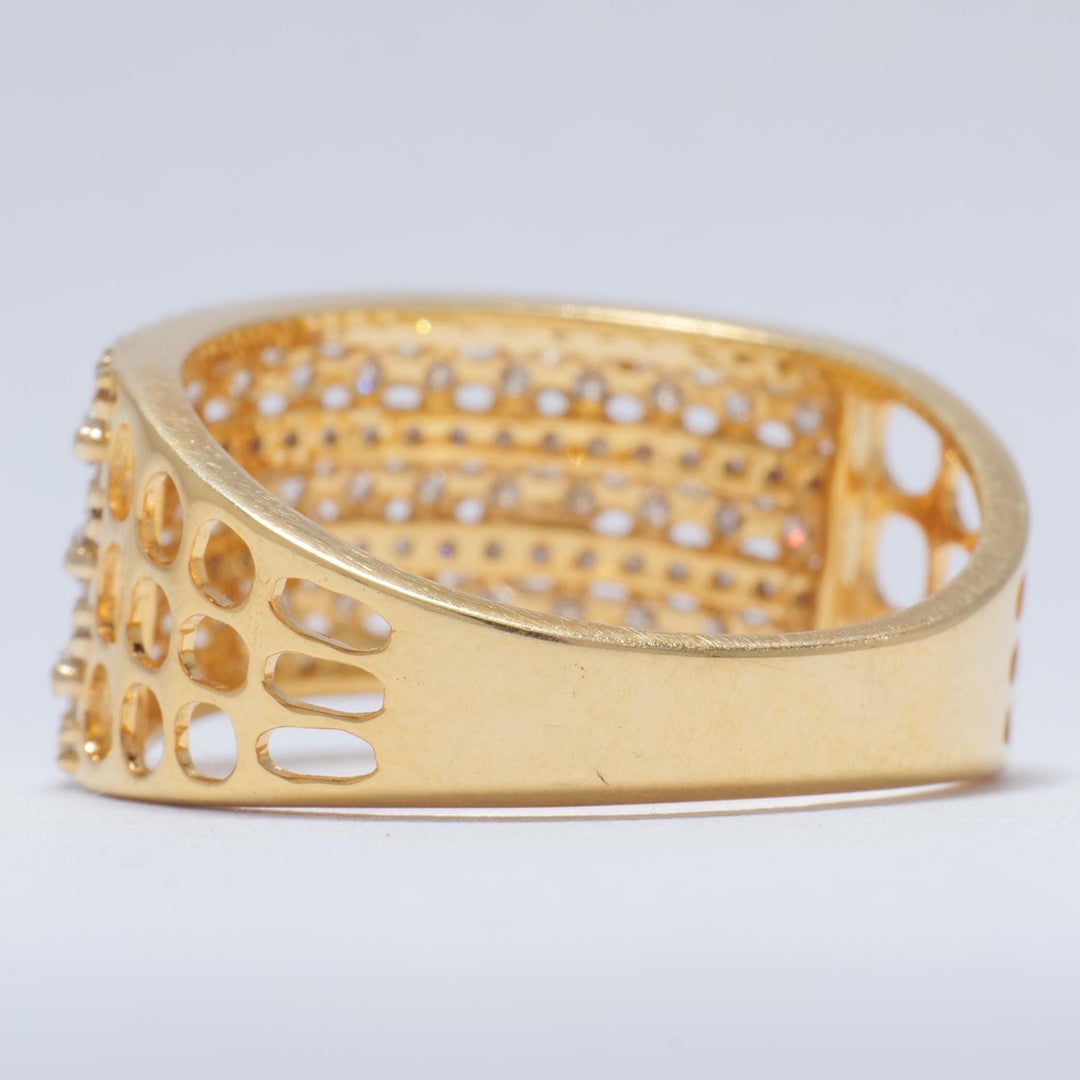 Eternity Diamond Ring, 14k Solid Gold, Wide Wedding Band, Pave Setting Broad Ring, Natural Diamonds, Cocktail Statement Band, Gift For Her