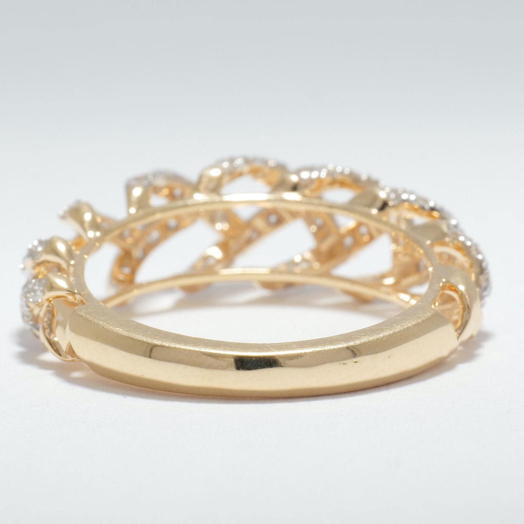 Weave Design Diamond Ring, 14K Solid Gold, Natural Diamonds, Criss Cross Band, Statement Ring, Woven Everyday Band, Gift For Her