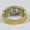 Load image into Gallery viewer, Halo Diamond Ring, 14k Solid Gold, Round &amp; Baguette Natural Diamonds, Half Eternity Band, Illusion Set Ring, Wedding Ring, Gift For Her
