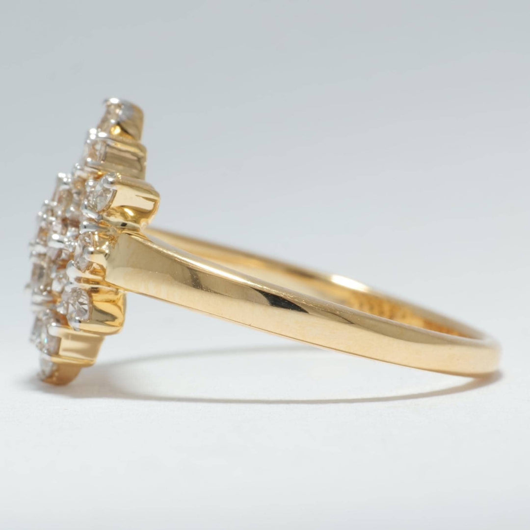 Cluster Snowflakes Diamond Ring, 14k Solid Gold, Natural Diamonds, Floral Minimalist Jewelry, Statement Cocktail Ring, Gift For Her