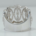 Load image into Gallery viewer, Marquise Wide Diamond Band Ring, 14k Solid Gold, Natural Diamonds, Statement Cocktail Jewelry, Bridal Wedding Ring, Bezel Set Openwork Band
