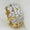 Load image into Gallery viewer, Crown Diamond Ring, 14k Solid Gold Broad Ring, Natural Diamonds, Eternity Wedding Band, Cocktail Staement Ring, Art Deco Ring,  Gift For Her

