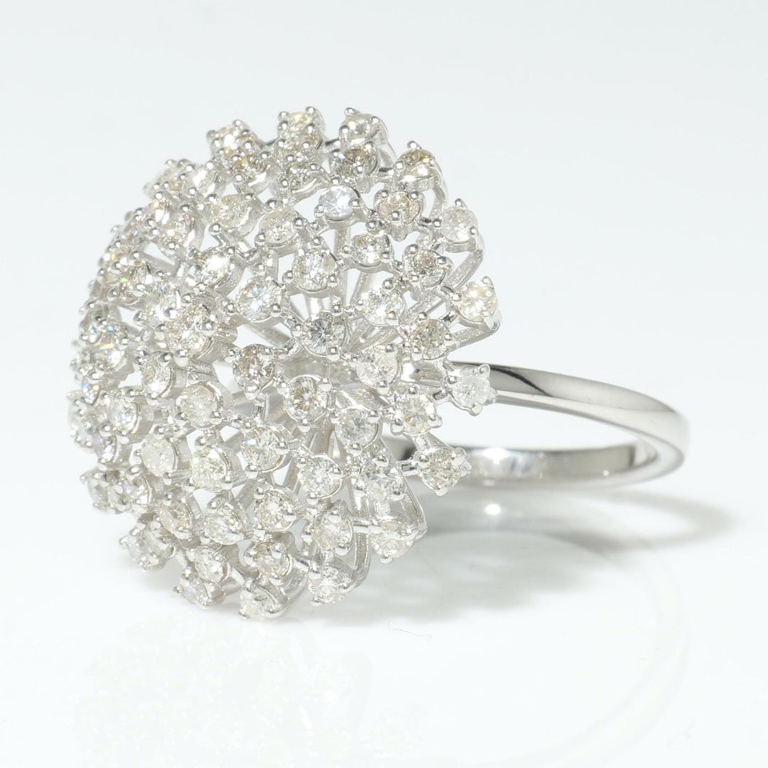 Starburst Dome Diamond Ring, 14k Solid Gold, Natural Diamonds, Statement Flower Ring, Cluster Sphere Cocktail Ring, Bridal Wedding Jewelry