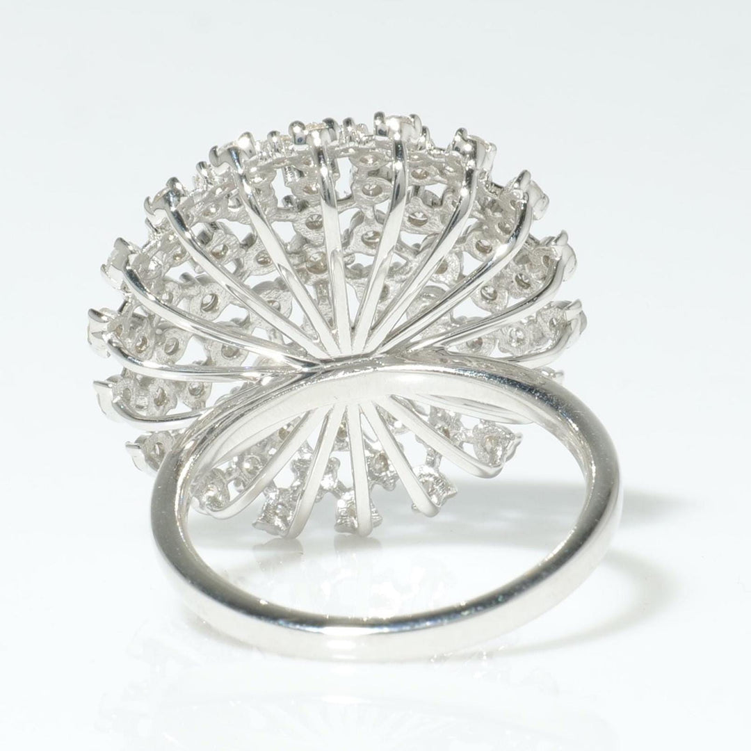 Starburst Dome Diamond Ring, 14k Solid Gold, Natural Diamonds, Statement Flower Ring, Cluster Sphere Cocktail Ring, Bridal Wedding Jewelry
