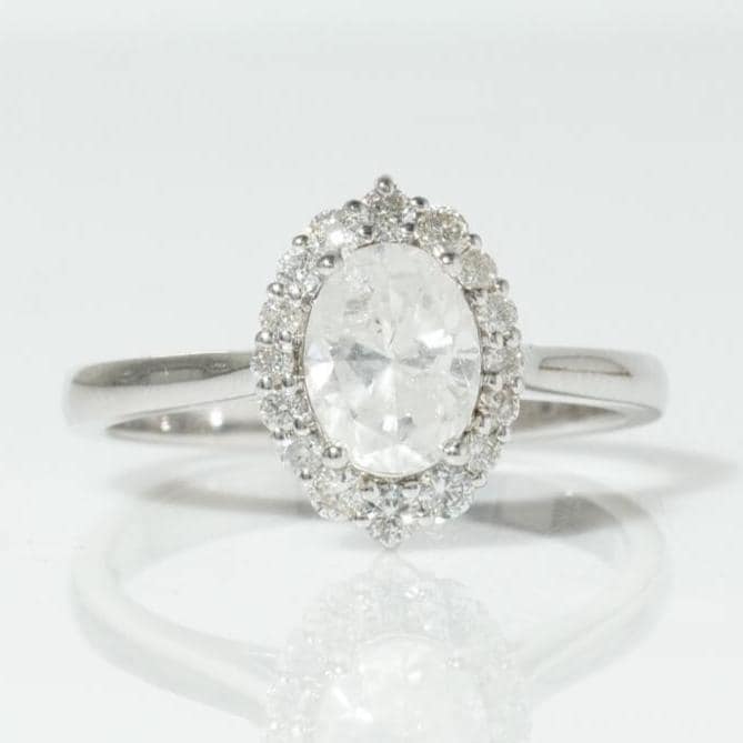 Halo Oval Solitaire Natural Diamond Ring: 14k Solid Gold Engagement Promise Ring, Certified Jewelry