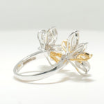 Load image into Gallery viewer, Floral Marquise Diamond Ring, 14K Solid Gold, Natural Diamonds, Cluster Open Cuff Ring, Cocktail Ring, Bold Statement Ring, Gift For Her
