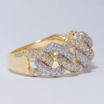 Load image into Gallery viewer, Miami Cuban Diamond Ring, 14K Solid Gold, Eternity Band, Iced Out With Handset Natural Diamonds,  Women&#39;s Day Gift
