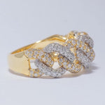 Load image into Gallery viewer, Miami Cuban Diamond Ring, 14K Solid Gold, Eternity Band, Iced Out With Handset Natural Diamonds,  Women's Day Gift
