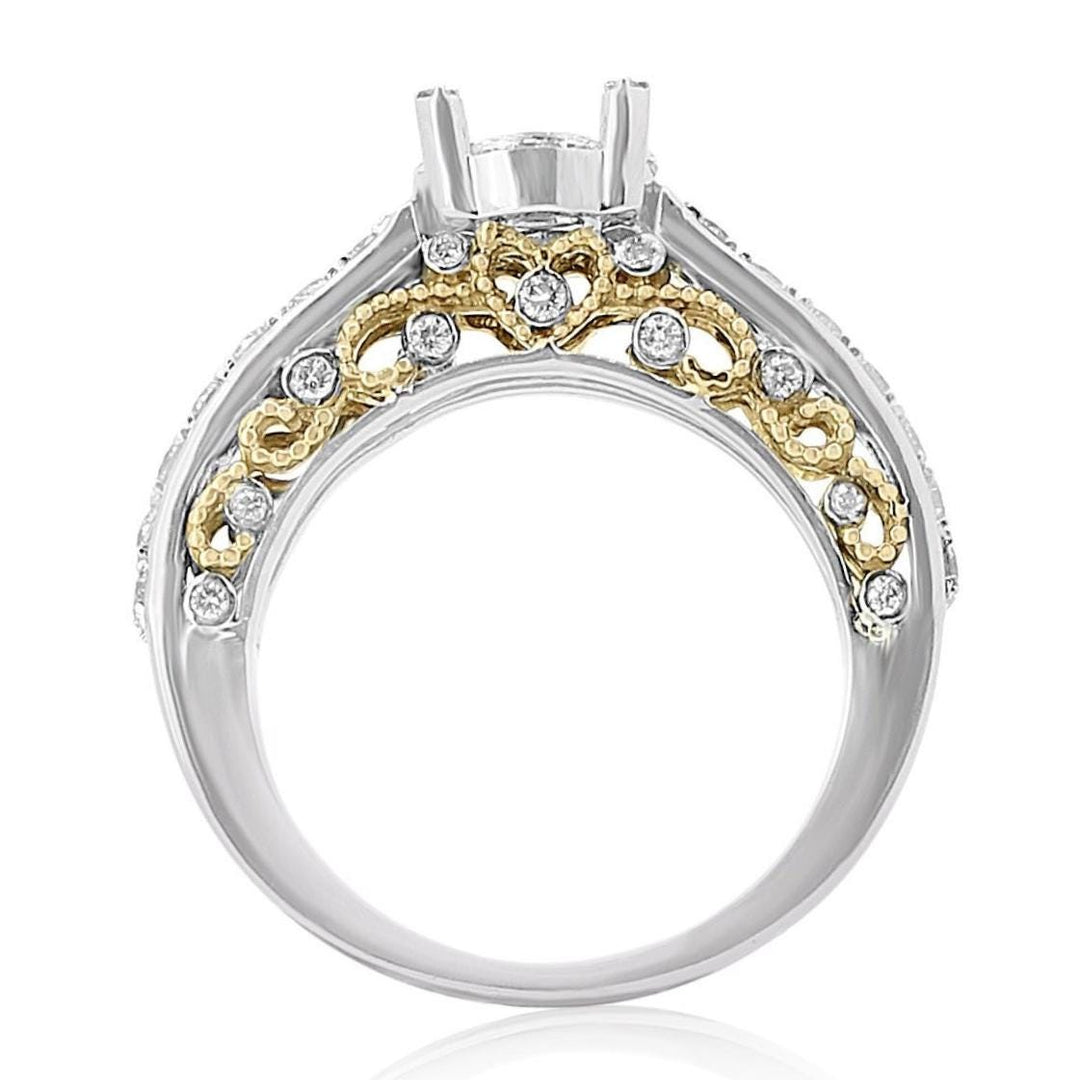 Illusion Set  Fancy Natural Diamond Ring: 14k Solid Gold Filigree Statement Ring, IGI Certified, Ready To Ship