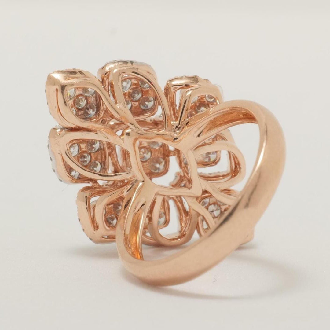 Cocktail Halo Diamond Ring, 14k Solid Gold, Natural Diamonds, Cluster Set Wedding Ring, Illusion Setting, Statement Jewelry, Gift For Her