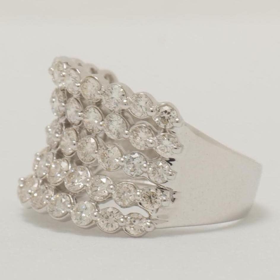 Diamond Eternity Broad Band, 14K Solid Gold, Wide Wedding Band, Natural Diamonds, Multi-Row Stacking Ring, Cocktail Ring, Gift For Her