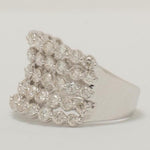 Load image into Gallery viewer, Diamond Eternity Broad Band, 14K Solid Gold, Wide Wedding Band, Natural Diamonds, Multi-Row Stacking Ring, Cocktail Ring, Gift For Her
