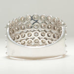 Load image into Gallery viewer, Diamond Eternity Broad Band, 14K Solid Gold, Wide Wedding Band, Natural Diamonds, Multi-Row Stacking Ring, Cocktail Ring, Gift For Her
