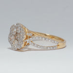 Load image into Gallery viewer, Flower Diamond Ring, 14k Solid Gold, Natural Diamond, Dual tone Illusion Ring, Cluster Statement Ring, Bridal Floral Jewelry, Gift For Her

