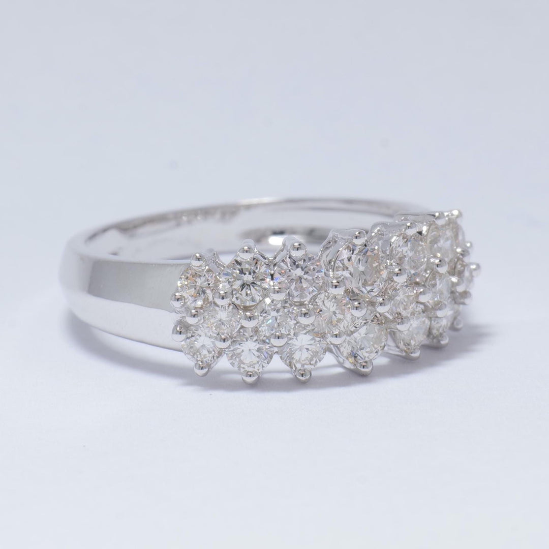 Cluster Diamond Band, 14k Solid Gold, Natural Diamonds, Illusion Setting, Wedding Jewelry, Statement Ring, Cocktail Band, Gift for Her