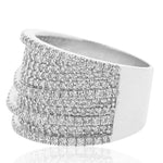 Load image into Gallery viewer, Wide Eternity Band, 14k Solid Gold, Bold Statement Cocktail Band, Natural Diamonds, Iced Out Micro Pave Ring, Two Tone Ring, Gift for her
