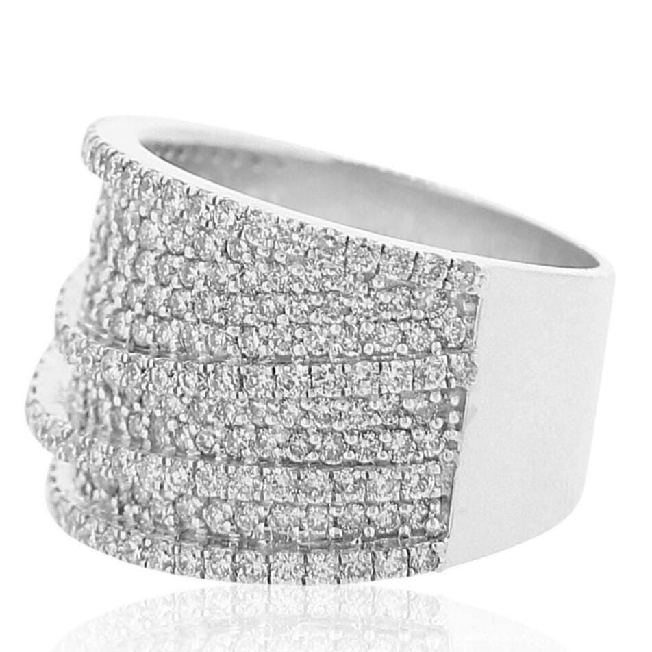 Wide Eternity Band, 14k Solid Gold, Bold Statement Cocktail Band, Natural Diamonds, Iced Out Micro Pave Ring, Two Tone Ring, Gift for her