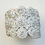 Load image into Gallery viewer, Floral Diamond Cocktail Ring, 14k Solid Gold, Natural Diamonds, Wide Gold Diamond Band, Cluster Statement Ring, Two Toned Ring, Gift For Her
