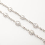 Load image into Gallery viewer, Oval Link Halo Diamond Necklace, 14k Solid Gold, Natural Diamond, Circle Station Chain Jewelry, Statement Necklace, Bridal Wedding Necklace
