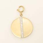 Load image into Gallery viewer, Circle Diamond Charm, 14k Solid Gold, Natural Diamonds, Everyday Layering Pendant, Geometric Necklace, Ready To Ship, Certified Jewelry
