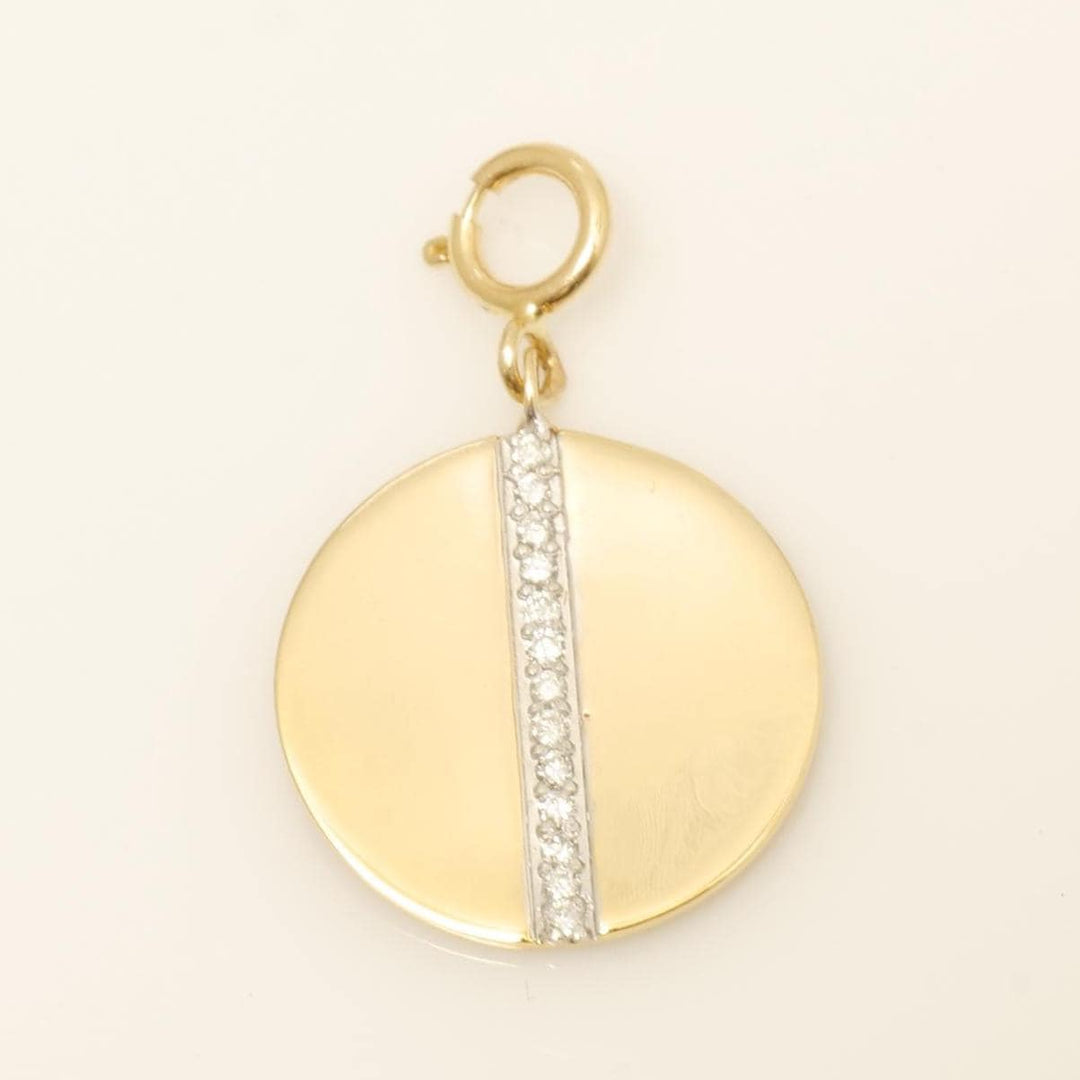 Circle Diamond Charm, 14k Solid Gold, Natural Diamonds, Everyday Layering Pendant, Geometric Necklace, Ready To Ship, Certified Jewelry