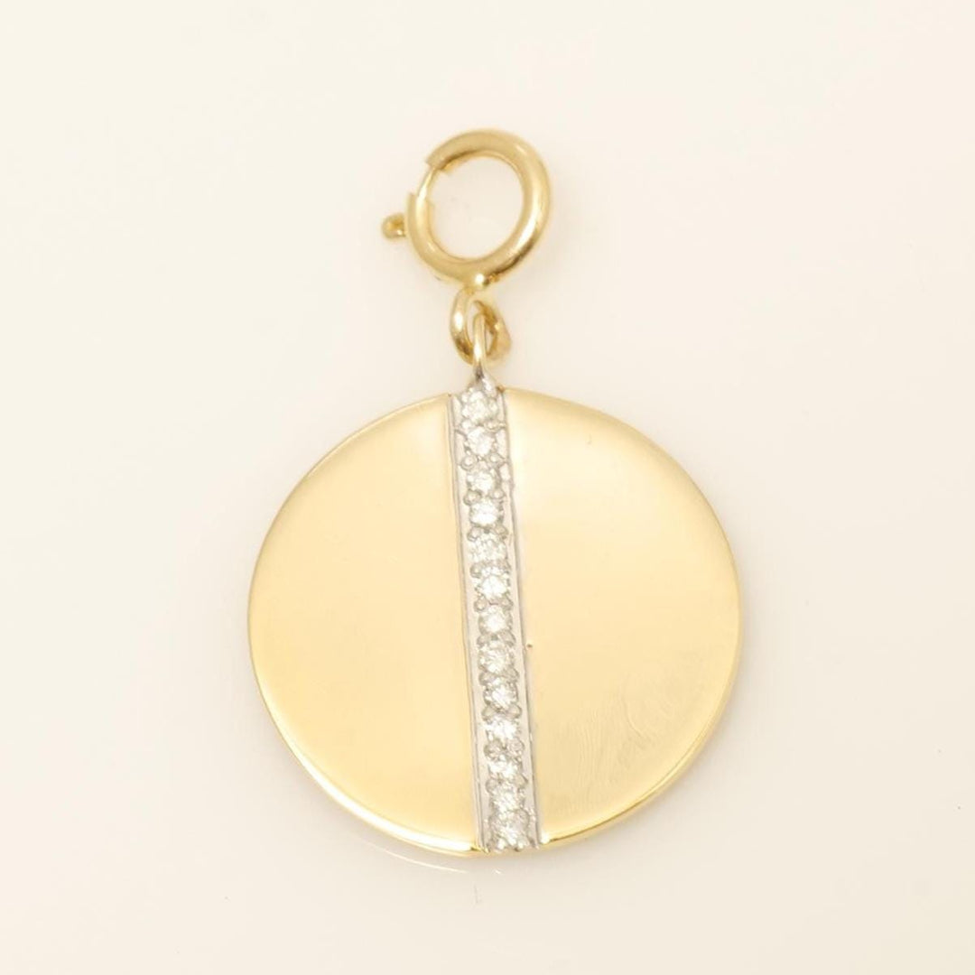 Circle Diamond Charm, 14k Solid Gold, Natural Diamonds, Everyday Layering Pendant, Geometric Necklace, Ready To Ship, Certified Jewelry