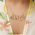 Load image into Gallery viewer, Circle Diamond Charm, 14k Solid Gold, Natural Diamonds, Everyday Layering Pendant, Geometric Necklace, Ready To Ship, Certified Jewelry
