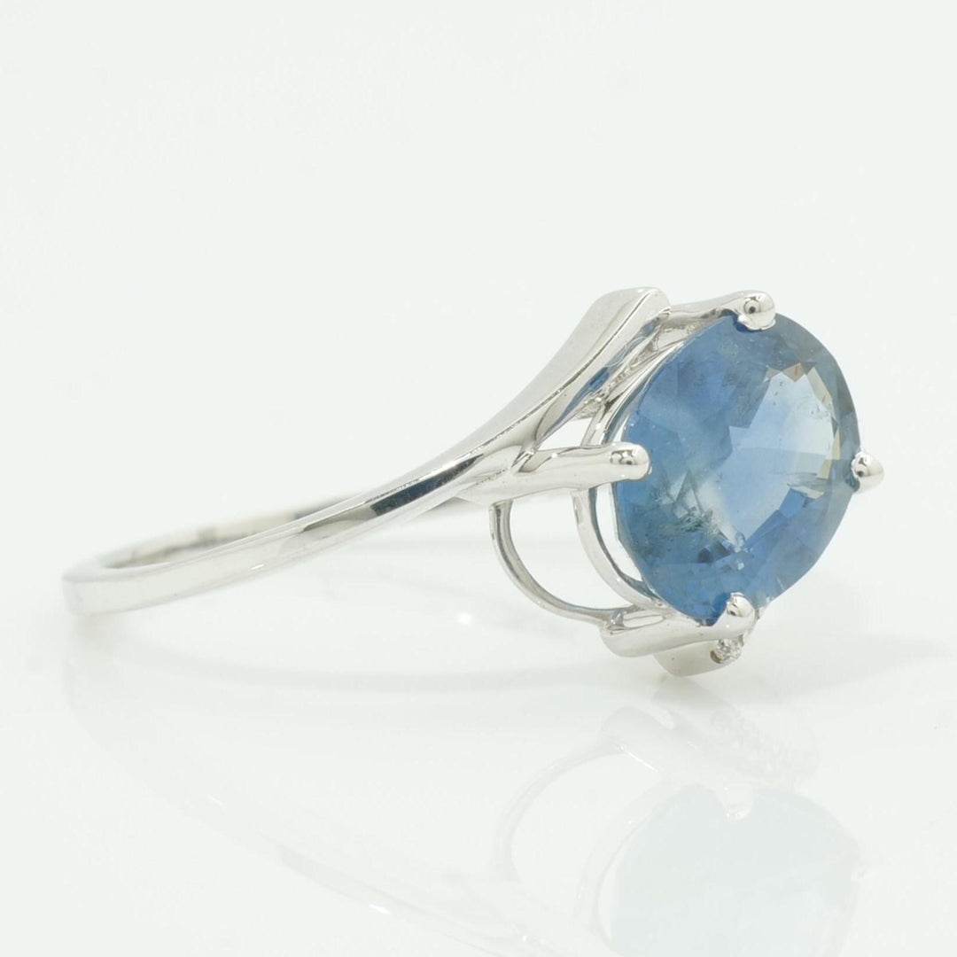 Blue Sapphire Oval Diamond Ring, 14k Solid Gold, Natural Diamonds, Gemstone Statement Jewelry,  Ready To Ship, Certified Jewelry