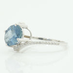 Load image into Gallery viewer, Blue Sapphire Oval Diamond Ring, 14k Solid Gold, Natural Diamonds, Gemstone Statement Jewelry,  Ready To Ship, Certified Jewelry
