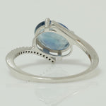 Load image into Gallery viewer, Blue Sapphire Oval Diamond Ring, 14k Solid Gold, Natural Diamonds, Gemstone Statement Jewelry,  Ready To Ship, Certified Jewelry
