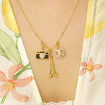 Load image into Gallery viewer, Pretzel Heart Diamond Charm, 14k Solid Gold, Natural Diamond, Everyday Layering Jewelry, Minimal Necklace, Ready To Ship, Certified Jewelry
