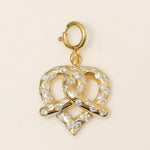 Load image into Gallery viewer, Pretzel Heart Diamond Charm, 14k Solid Gold, Natural Diamond, Everyday Layering Jewelry, Minimal Necklace, Ready To Ship, Certified Jewelry
