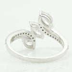 Load image into Gallery viewer, Marquise Trio Diamond Ring, 14k Solid Gold, Natural Diamonds, Cocktail Band Ring, Statement Jewelry, Bypass Band Ring, Certified Jewelry
