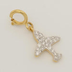 Load image into Gallery viewer, Airplane Diamond Charm, 14k Solid Gold, Natural Diamonds, Traveler Layering Pendant, Dual Tone Necklace, Ready To Ship, Certified Jewelry
