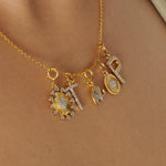 Load image into Gallery viewer, Heart Medallion Bezel Charm, 14k Solid Gold, Natural Diamond, Layering Pendant, Two Tone Sunburst Necklace, Ready To Ship, Certified Jewelry
