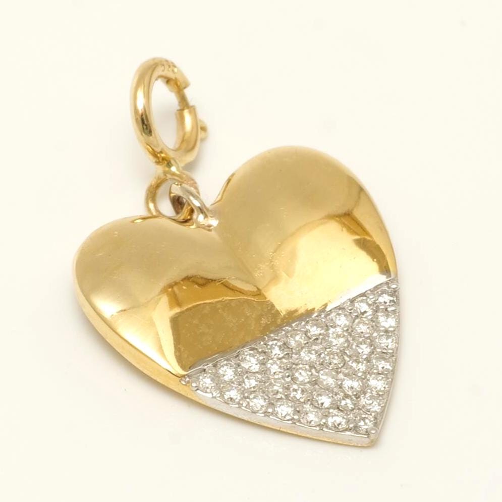 Heart Diamond Charm Pendant, 14k Solid Gold, Natural Diamonds, Everyday Layering, Minimalistic Necklace, Ready To Ship, Certified Jewelry