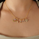 Load image into Gallery viewer, Envelope Heart Diamond Charm, 14k Solid Gold, Natural Diamond, Enamel Layering Pendant, Minimal Necklace, Ready To Ship, Certified Jewelry
