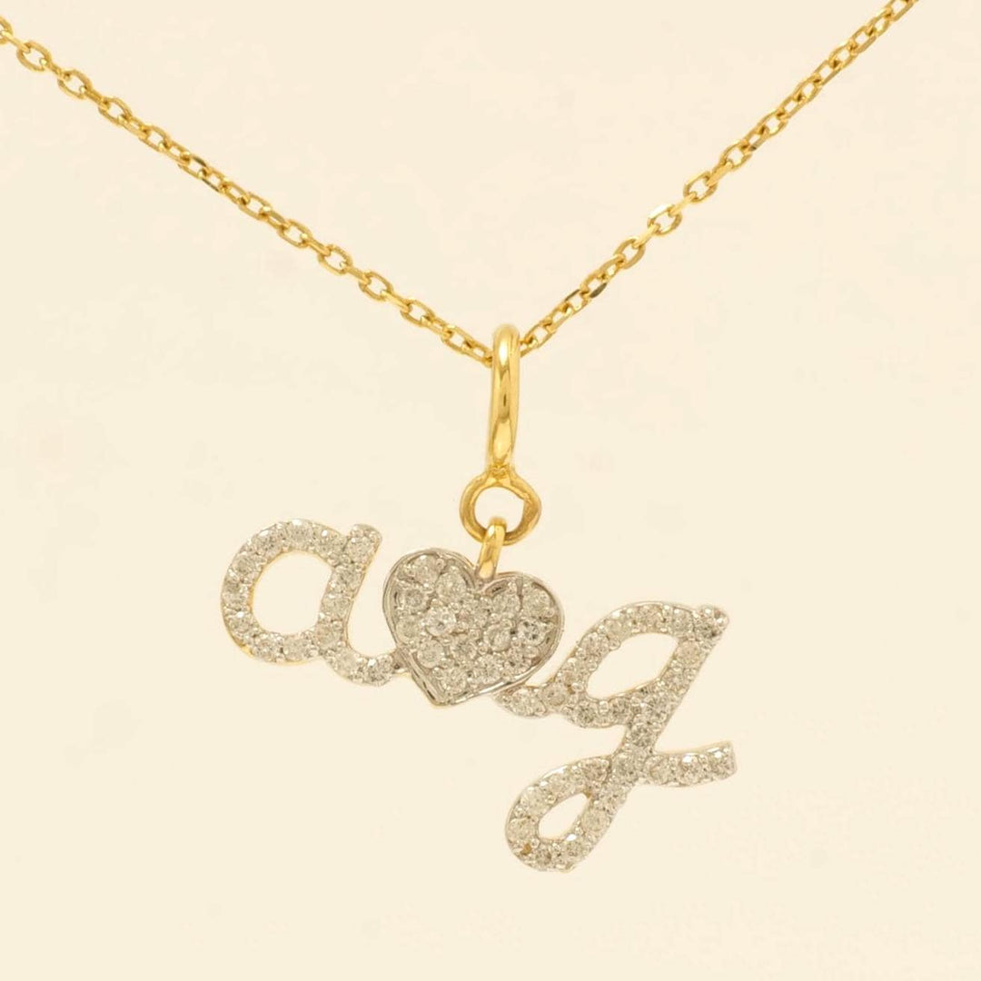 Letter Heart Diamond Charm, 14k Solid Gold, Natural Diamonds, Personalized Pendant, Minimalistic Necklace, Ready To Ship, Certified Jewelry