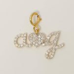 Load image into Gallery viewer, Letter Heart Diamond Charm, 14k Solid Gold, Natural Diamonds, Personalized Pendant, Minimalistic Necklace, Ready To Ship, Certified Jewelry
