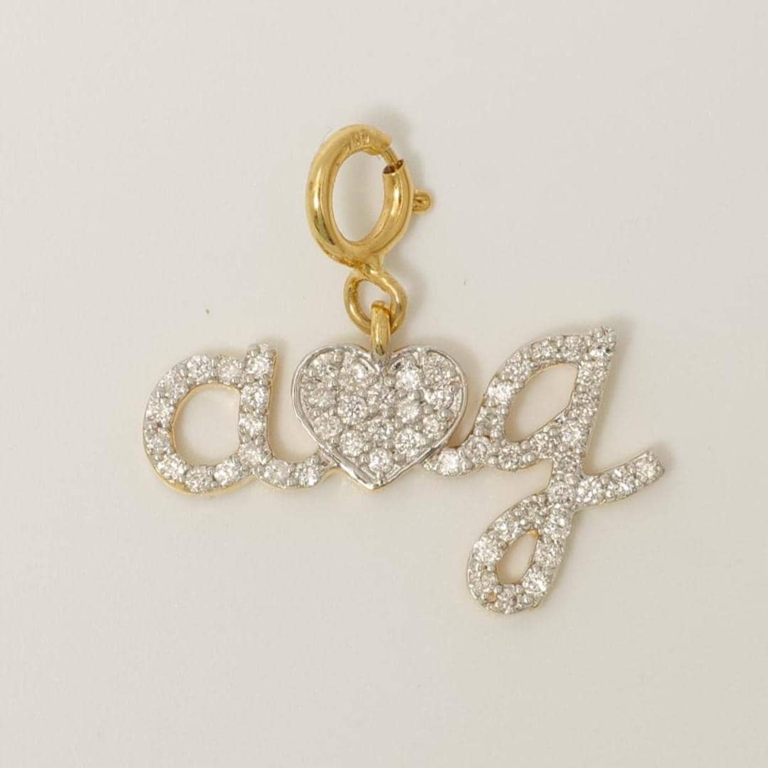 Letter Heart Diamond Charm, 14k Solid Gold, Natural Diamonds, Personalized Pendant, Minimalistic Necklace, Ready To Ship, Certified Jewelry