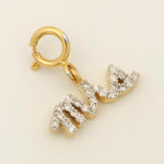 Load image into Gallery viewer, Mrs Script Diamond Charm Pendant, 14k Solid Gold, Natural Diamond, Personalized Layering Minimal Necklace, Ready To Ship, Certified Jewelry
