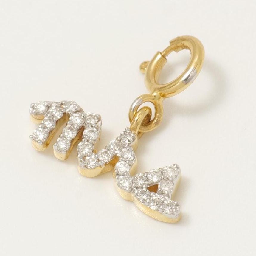 Mrs Script Diamond Charm Pendant, 14k Solid Gold, Natural Diamond, Personalized Layering Minimal Necklace, Ready To Ship, Certified Jewelry